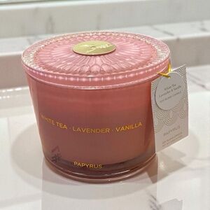Papyrus White Tea, Lavender & Vanilla Candle | 14.5 oz Soy Blend | Luxury Relaxi